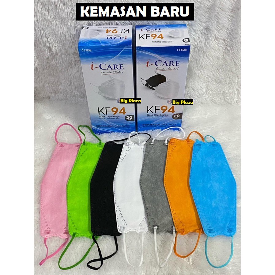 Masker KF94 I-Care 3D Evo Stereoscopic Fish Isi 20Pcs Icare - Big Plaza