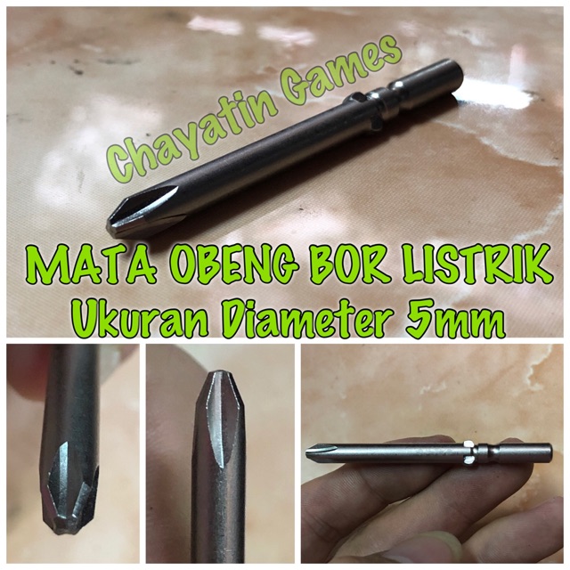 Mata Obeng Bor Listrik model Plus ukuran 5mm - 5 mili Diameter 5mm