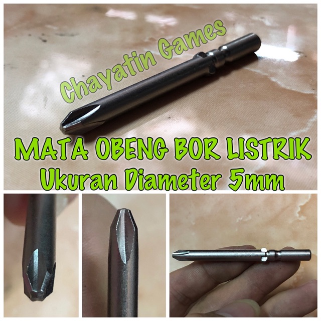 Mata Obeng Bor Listrik model Plus ukuran 5mm - 5 mili Diameter 5mm