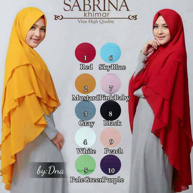 New Sabrina Khimar Syari 3 Layer Hijab Jilbab Kerudung