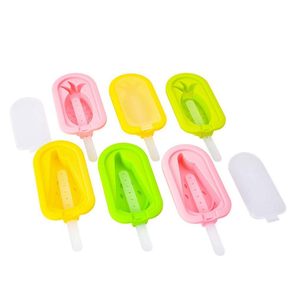 [Elegan] Cetakan Es Krim Silikon Nanas Dengan Tutup Dan Stik Gadget Dapur Buah Ice Pop Maker