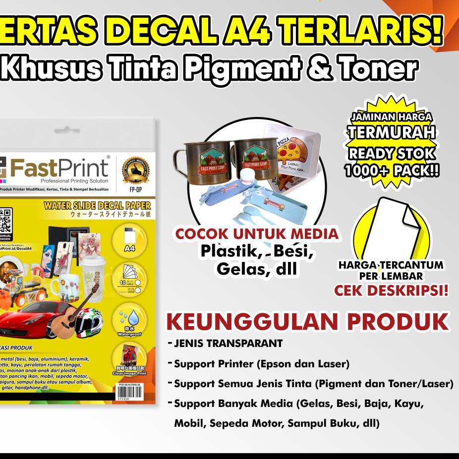 

Terkini VEN9K Kertas Water Slide Decal Paper Transparan A4 100gr Fast Print 39 Stock Banyak