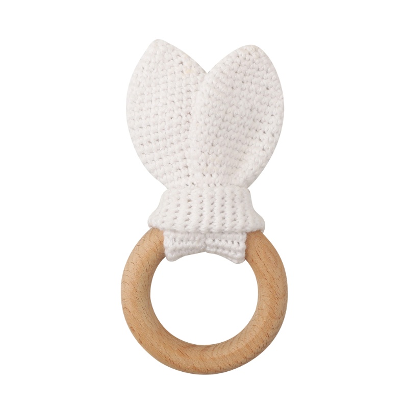 Mary Mainan Teether Bayi Bentuk Kelinci Bahan Kayu BPA Free