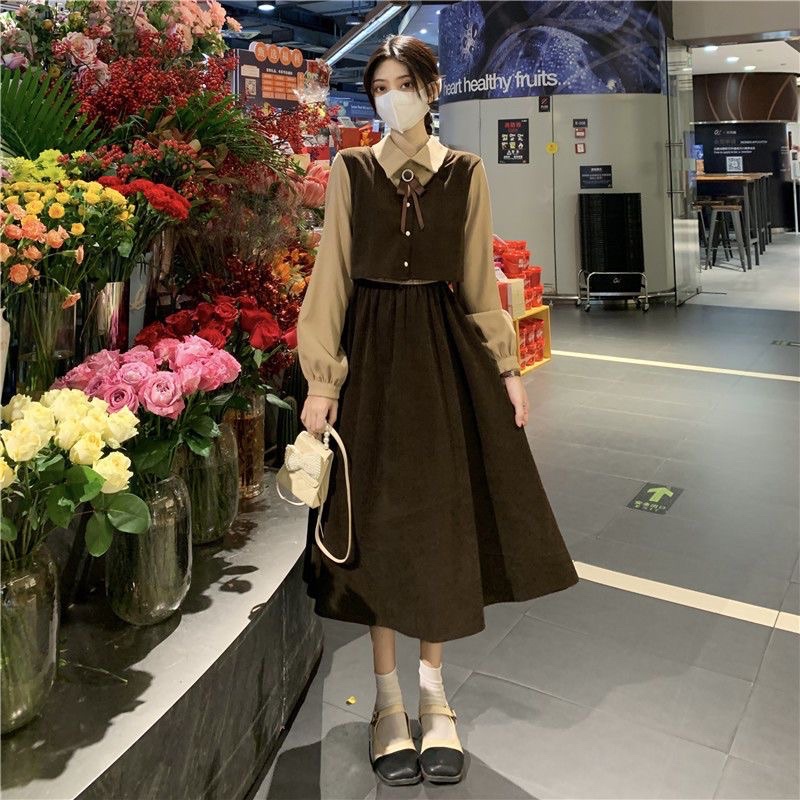 DRESS STUDENT KOREAN STYLE VINTAGE DRESS M110