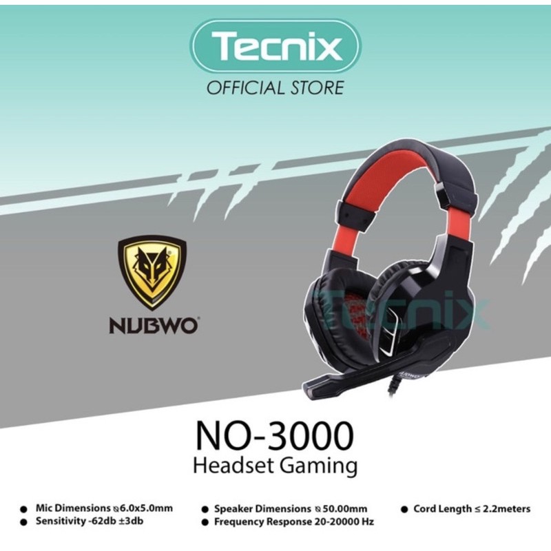 NUBWO No.3000 headset gaming sport edition stereo + mic