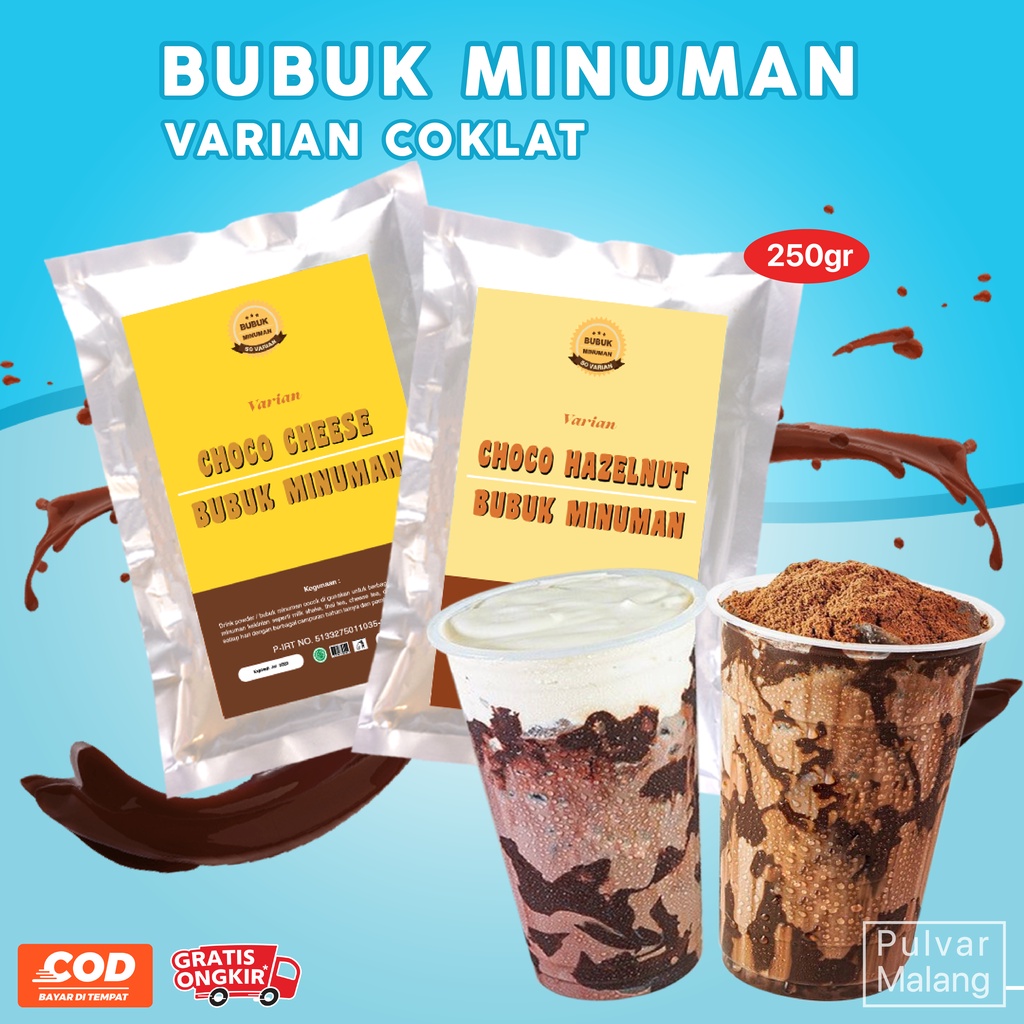 BUBUK MINUMAN RASA / BUBUK MINUMAN ANEKA RASA COKLAT 250GR / BUBUK MINUMAN KEKINIAN / BUBUK MINUMAN INSTAN / BUBUK MINUMAN ANEKA VARIAN COKLAT/ DRINK POWDER 250G