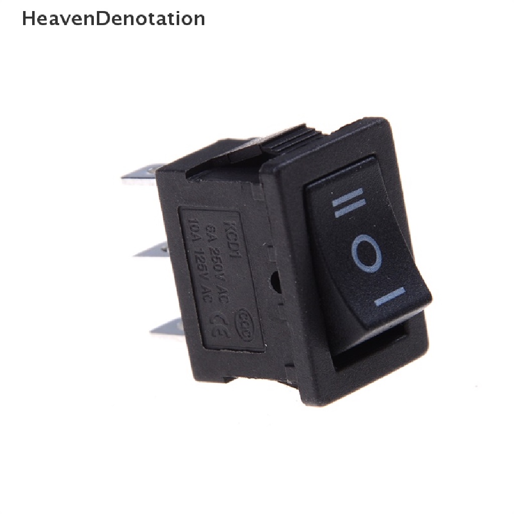 (Heavendenotation) 5 Pcs Saklar Rocker Switch Spdt On / Off 3 Pin Ac 6a / 250v 10a / 125v Warna Hitam