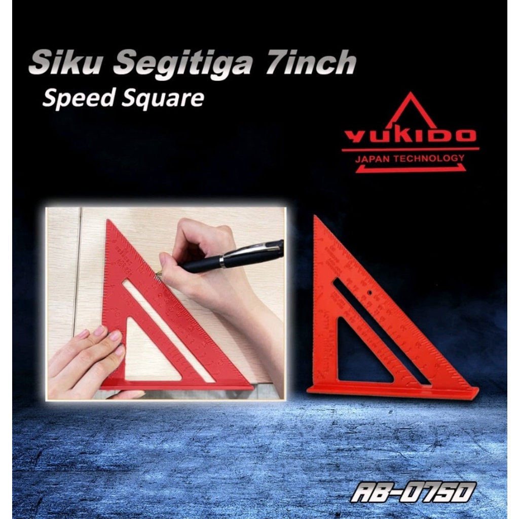 Promo SEGITIGA speed square penggaris Besi 7 inch siku sudut alat pengukur ruler