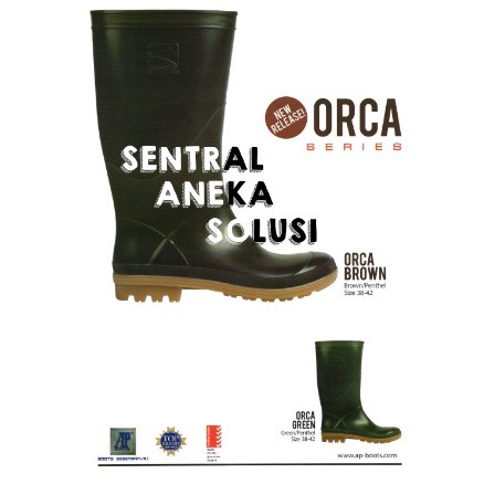 sepatu ap boots orca series brown / green (coklat / hijau) boot murah