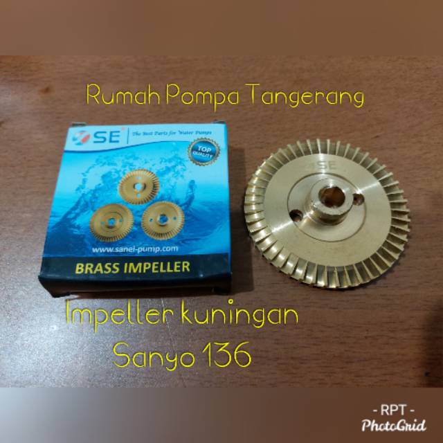 Kipas impeller pompa air sanyo 136/137 model kuningan
