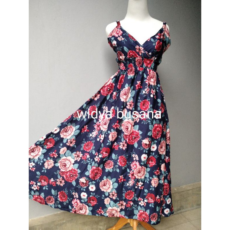 DRESS MOZA SINGLET|DRESS WANITA|DRESS KHAS BALI MOTIF BUNGA