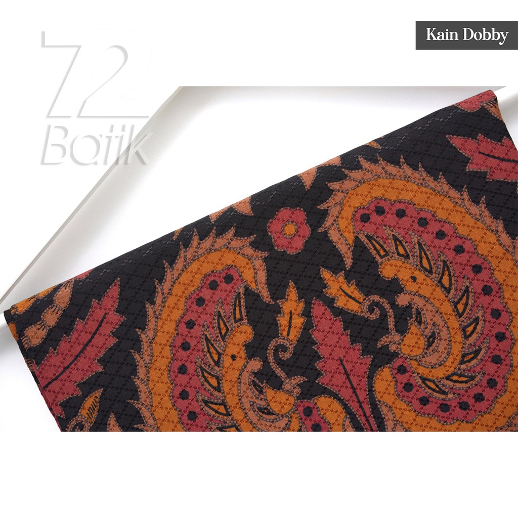 BAHAN BATIK PREMIUM Dobby Dobi Dobbi Dolbi Motif Burung Warna Hitam Orange Merah 721012 Cap 72 Jarik Jarit Samping Kebat Panjang Batik Dobby Modern Premium Bahan Seragam Batik Pernikahan Kantor Keluarga Murah Kamen Jadi Batik Bali Lembaran