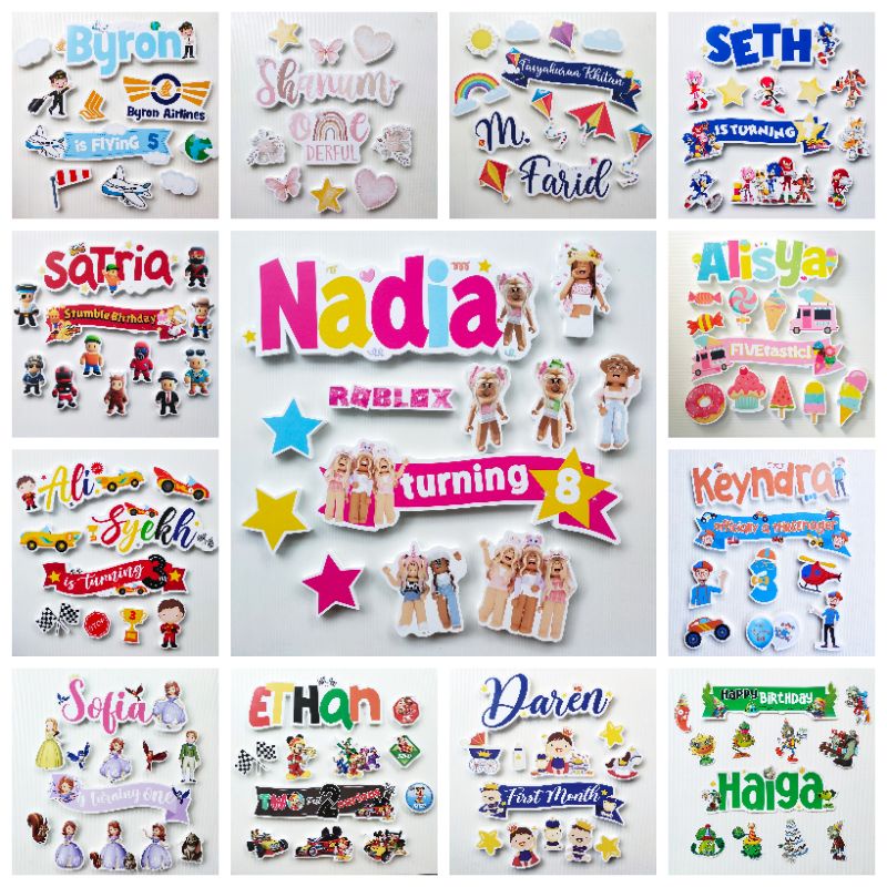 PAKET SET CUSTOM TULISAN DEKORASI NAMA GAMBAR TULISAN STEROFOAM BACKDROP DEKORASI BACKDROP PESTA