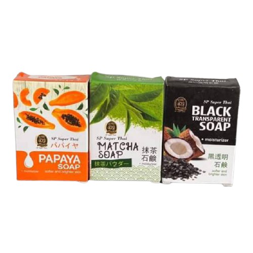 ☘️ CHAROZA ☘️ SUPER THAI Soap Papaya / Matcha / Black Transparent