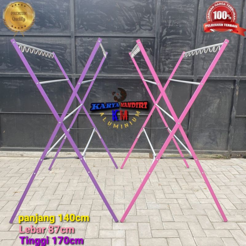 JEMURAN BAJU / PAKAIAN / HANDUK ALUMINIUM WARNA / 170 CM / 7 PALANG WARNA