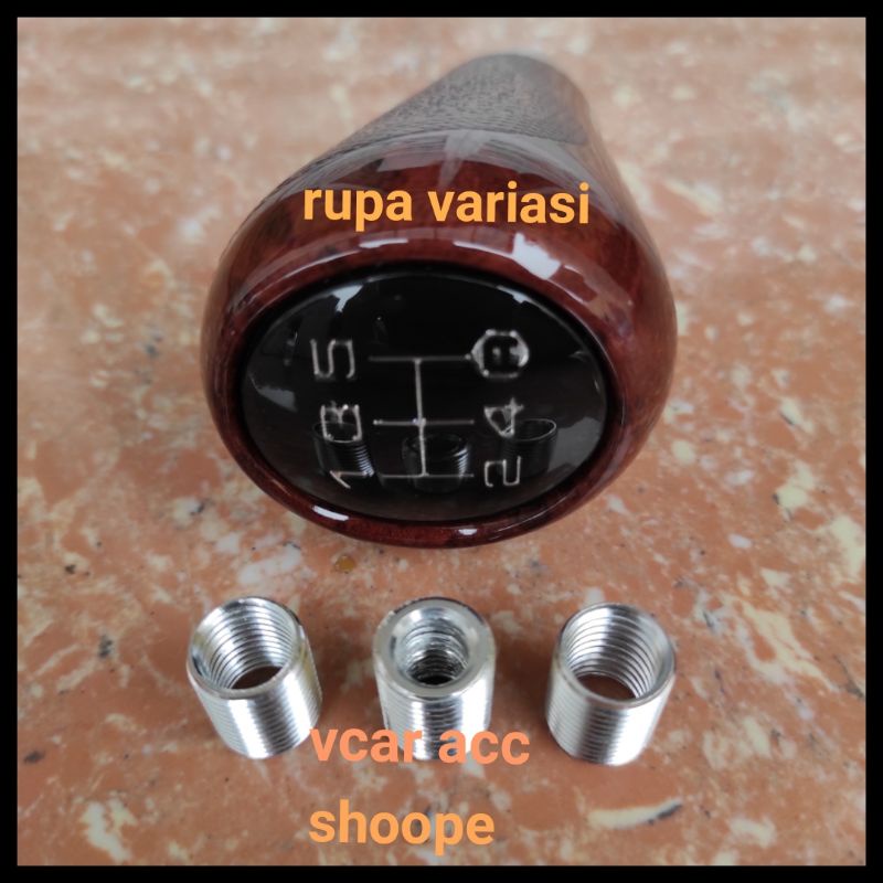 TUAS KNOB GEAR PERSNELING SHIFT KNOP MOBIL MANUAL UNIVERSAL MOTIF CARBON DAN KAYU WOOD