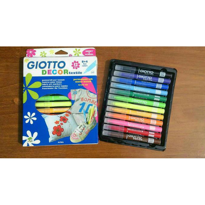 

Iterbarul Spidol Permanen Khusus Kain Giotto 12 Warna/Decor Textile Spidol