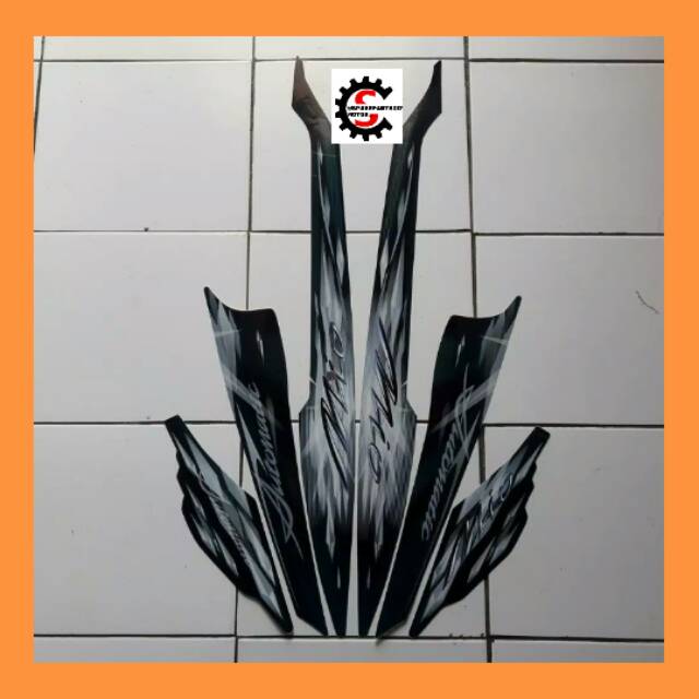 Sticker/striping Motor Yamaha mio sporty 2009, hitam - Silver