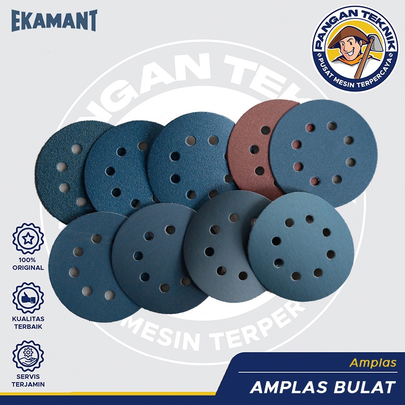 Kertas Amplas Bulat 5inch Velcro Grit 60-400 Ekamant