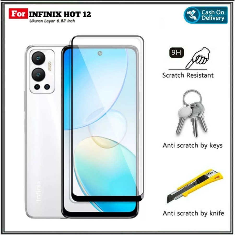 INFINIX ZERO 5G 2023 HOT 20i HOT 12 HOT 12 PLAY TEMPERED GLASS FULL LEM ANTI GORES KACA TEMPRED SCREEN GUARD PELINDUNG LAYAR FULL COVER