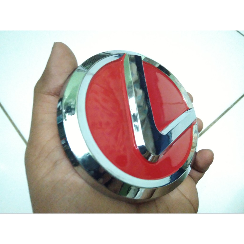 Emblem LEXUS MERAH Chrome Depan AGYA dan VIOS LIMO Gen 2 Lambang Lexus Merah Logo Timbul