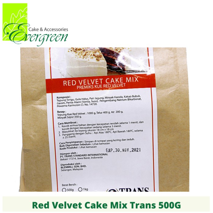 

D02D1 Red Velvet Premix Trans 500G Da01D100