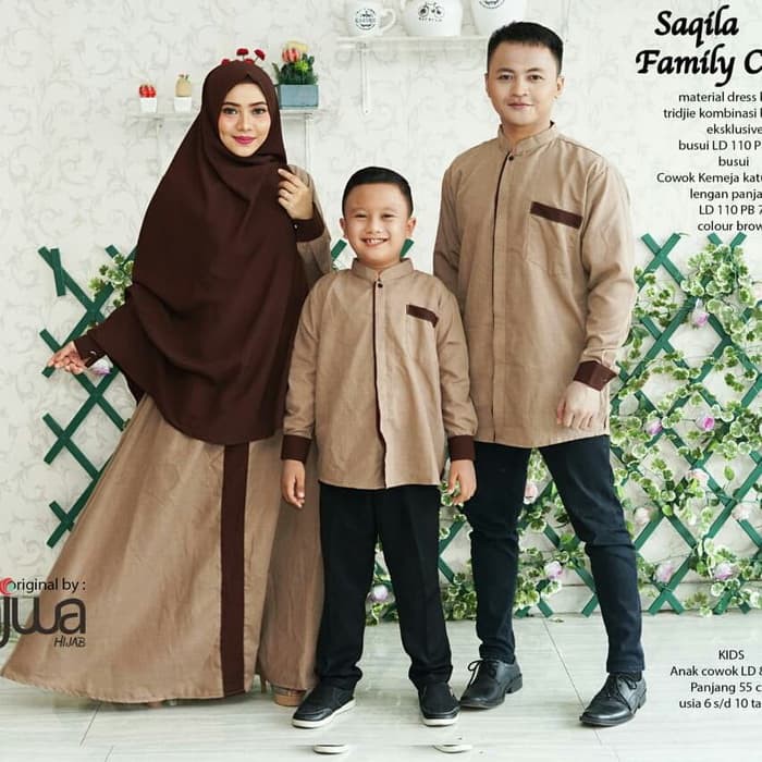 Gamis + Kemeja + Kemeja Anak Saqila Couple Family Ori Najwa Logdress Maxi