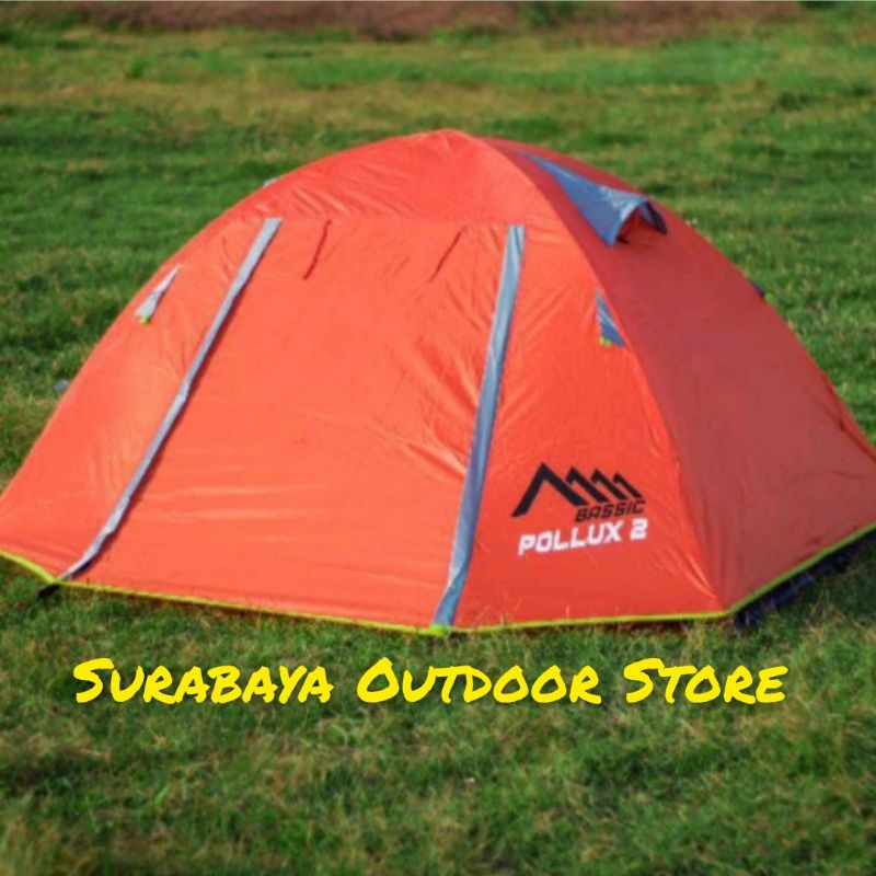 Tenda Bassic Pollux Kapasitas 2 orang Frame alloy + Foot Print tenda