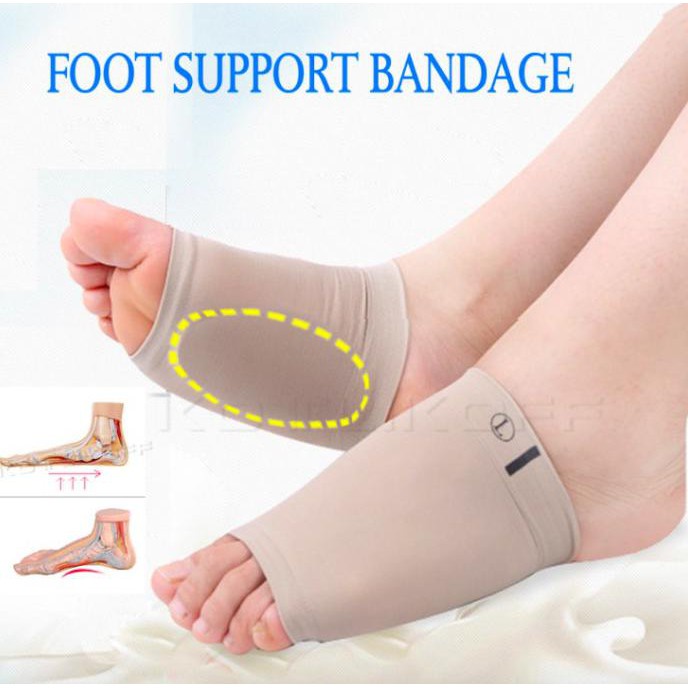 Arch Flat Cushion Insole Terapi Telapak Kaki Datar Kaos Kaki Sakit Kram Flat Silikon Pelindung Kain Sol Kaki Bebek Foot