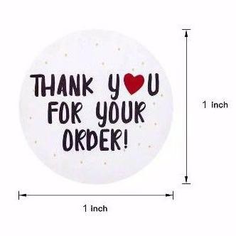 

Terkini P9TSL 1 Roll (500pcs) Stiker Label 2.5cm stiker Thank you for your order untuk cookies packa