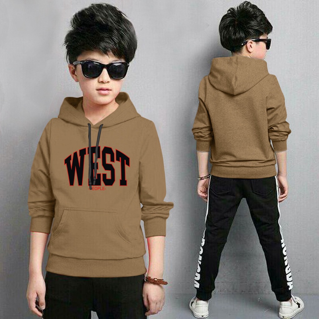 Jaket Anak Laki Laki/Jaket Anak Terbaru/Hoodie Anak West Anak Gaming Bahan Fleece Tebal 4-11 TAHUN