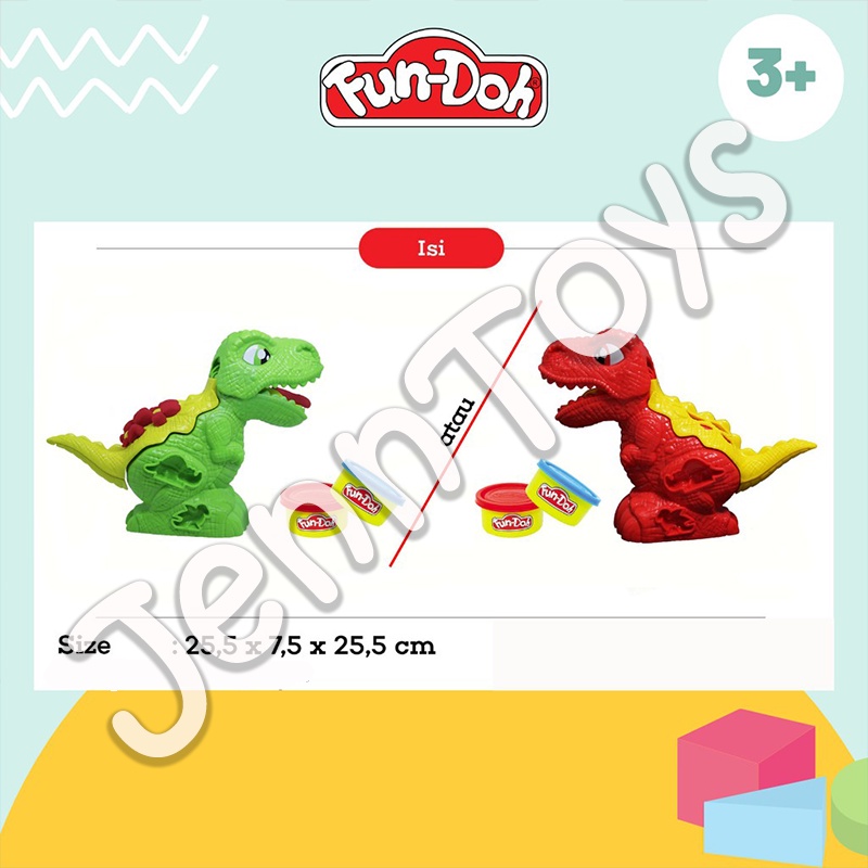 JennToys - Mainan Anak Mainan Lilin Fun-Doh Mainan anak perempuan mainan anak laki laki pretend play edukasi kreatifitas fun doh T-Rex dinosaurus dino - FUNDOH Trex