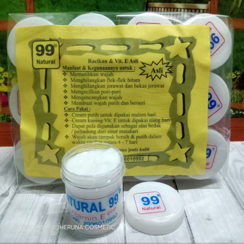 (12 PCS) CREAM NATURAL 99 PLASTIK DAY NIGHT LUSINAN