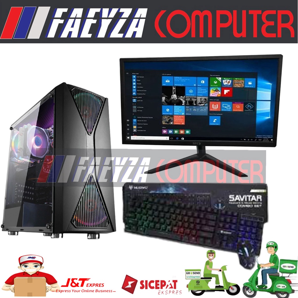 PC GAMING EDITING INTEL CORE I5 3470 RAM 8GB vGA 2GB 4GB ddr3 SSD 120gb HDD 500GB Lengkap LED 19&quot;