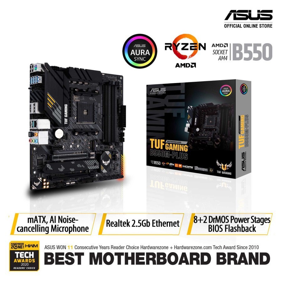 ASUS TUF GAMING B550M-PLUS - AMD Motherboard AM4