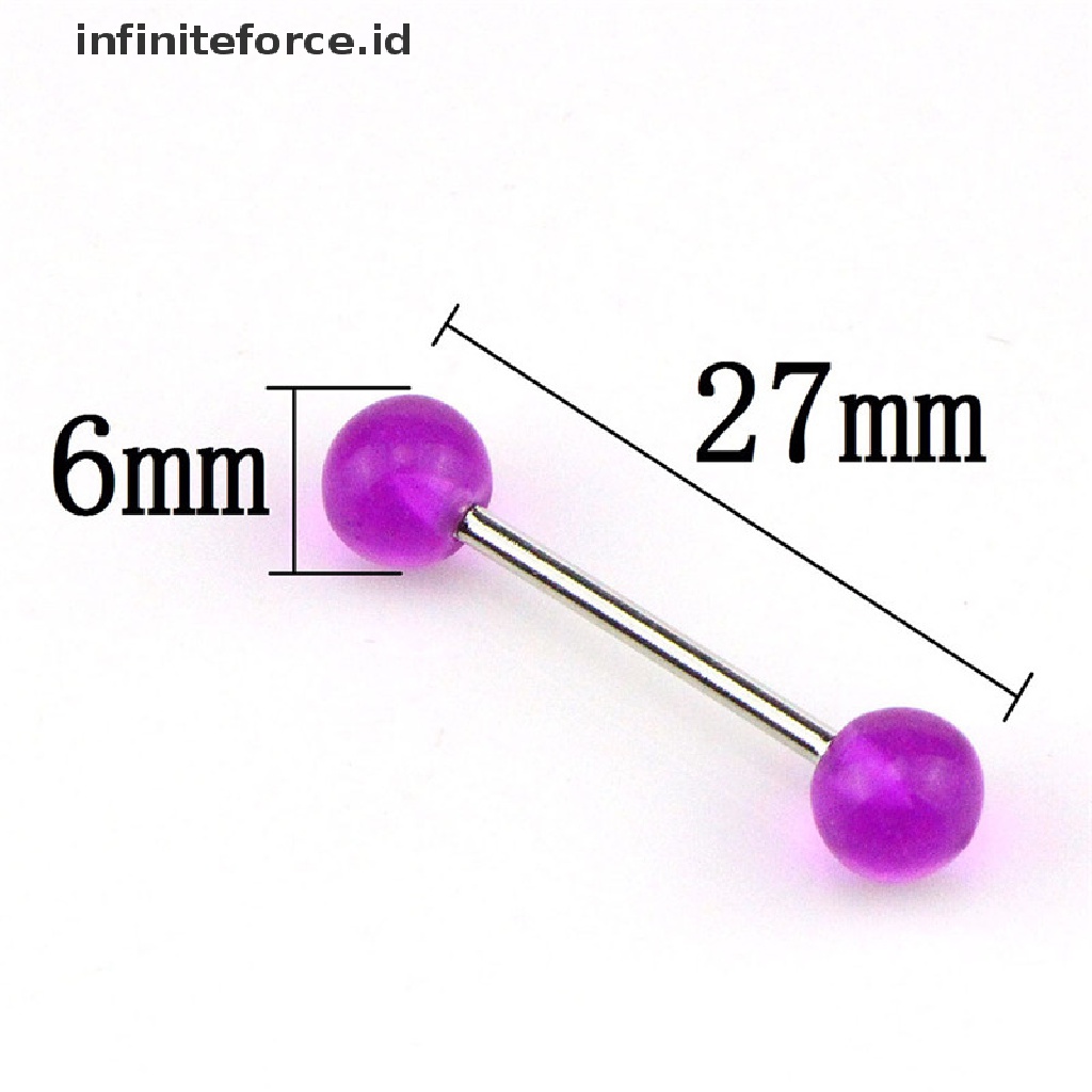 Infiniteforce.id 7pcs / Set Anting Tindik Lidah / Tubuh Bentuk Barbel Glow In The Dark