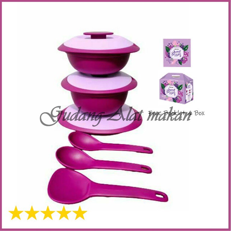 TUPPERWARE Petite Blossom (lihat variasi) saucy dish serving platter soup server FREE sendok