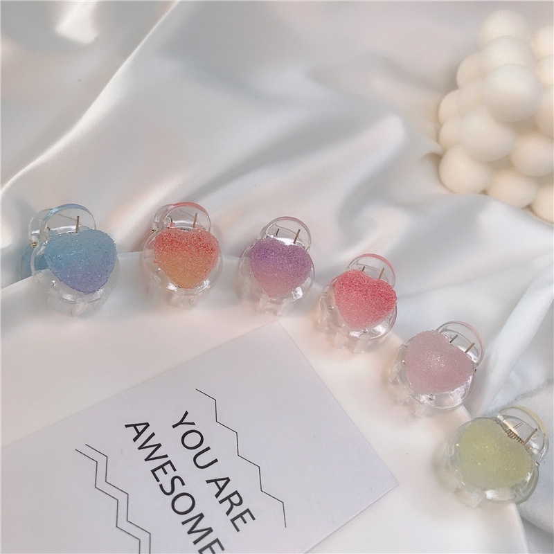 Roselife Soft Sweets Heart Star Mini Hair Claw Clips for Women Girls Hairpin Hair Styling Accessories 1Pc