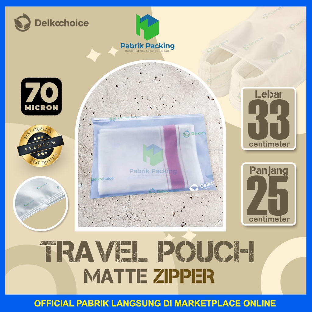 Travel Pouch Organizer Zipper Matte Polos Landscape 33x25 cm Satuan
