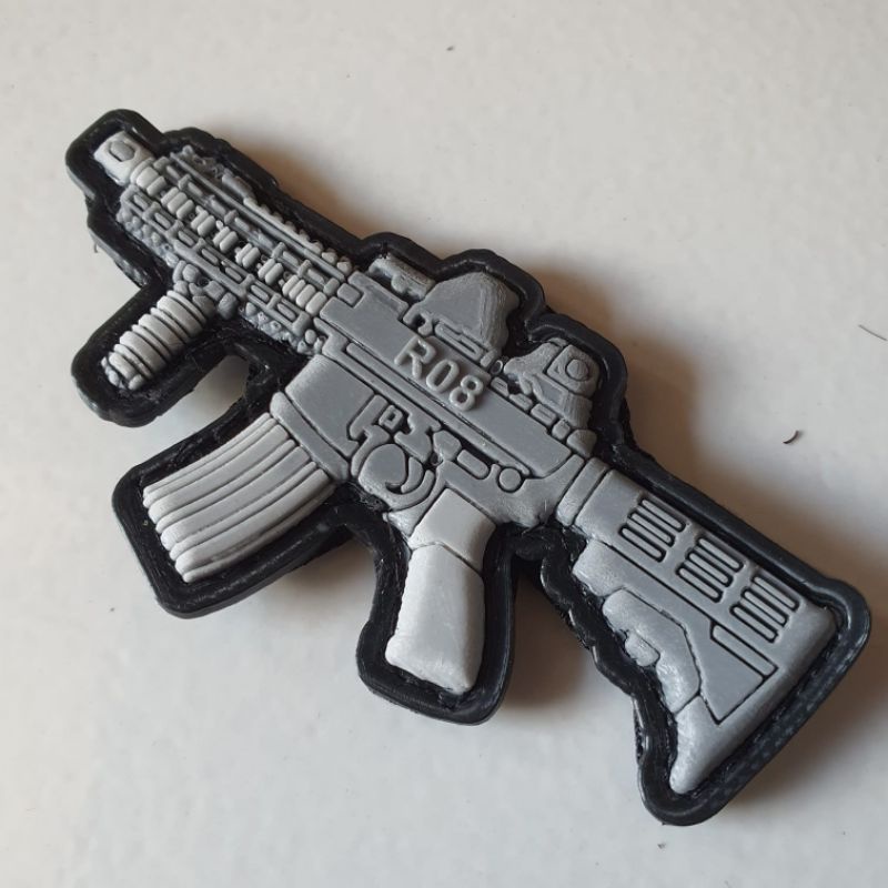 patch rubber pvc 3D/patch rubber logo sniper snjt R08 timbul/tempelan emblen karet velcro