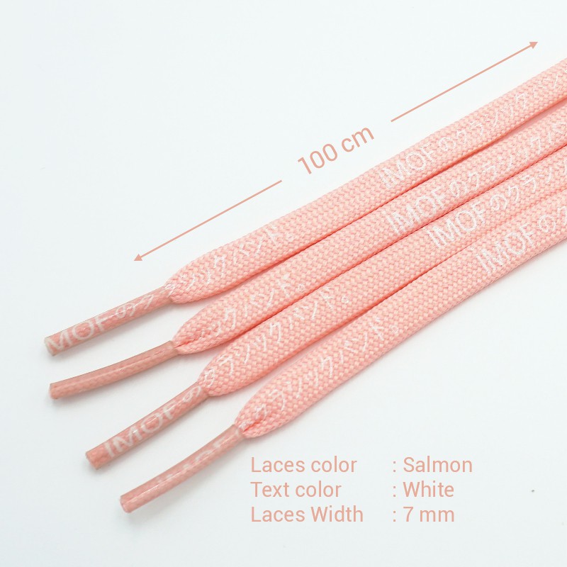 Tali Sepatu IMOF Classic Salmon - White Tulisan Premium Quality