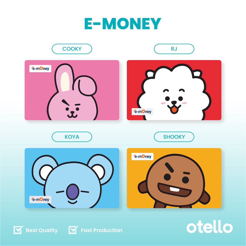 Kartu eMoney Mandiri BT21 Classic Kualitas HD Print Tajam BTS Kpop Idol e-Money eToll Bangtan Army