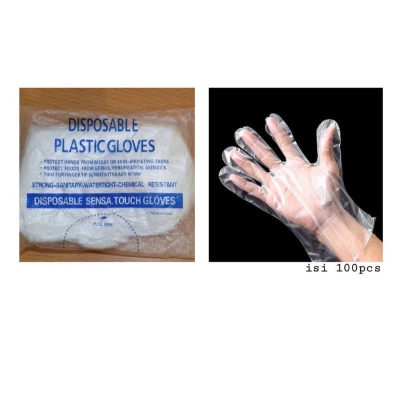 MJ88 Sarung Tangan Plastik Higienis isi 100 pcs /Sarung Tangan Plastik Super Murah