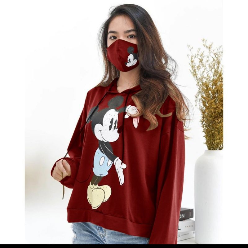 Mickey sweater sweater dan masker fashion remaja