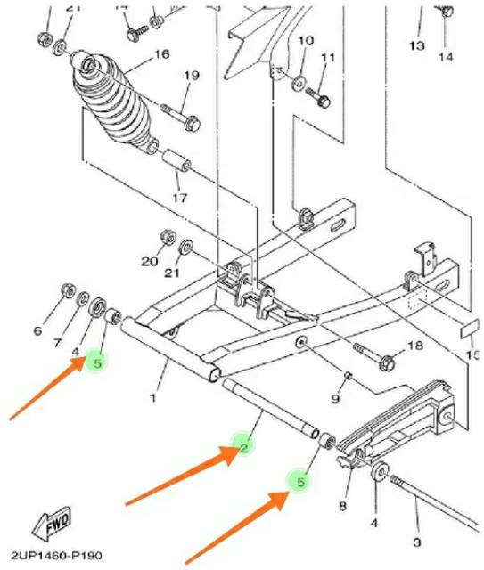 BOSH BOS BUSH BEARING SWING ARM FORK SASIS BYSON FI INJEKSI ORIGINAL YGP 90387-12863