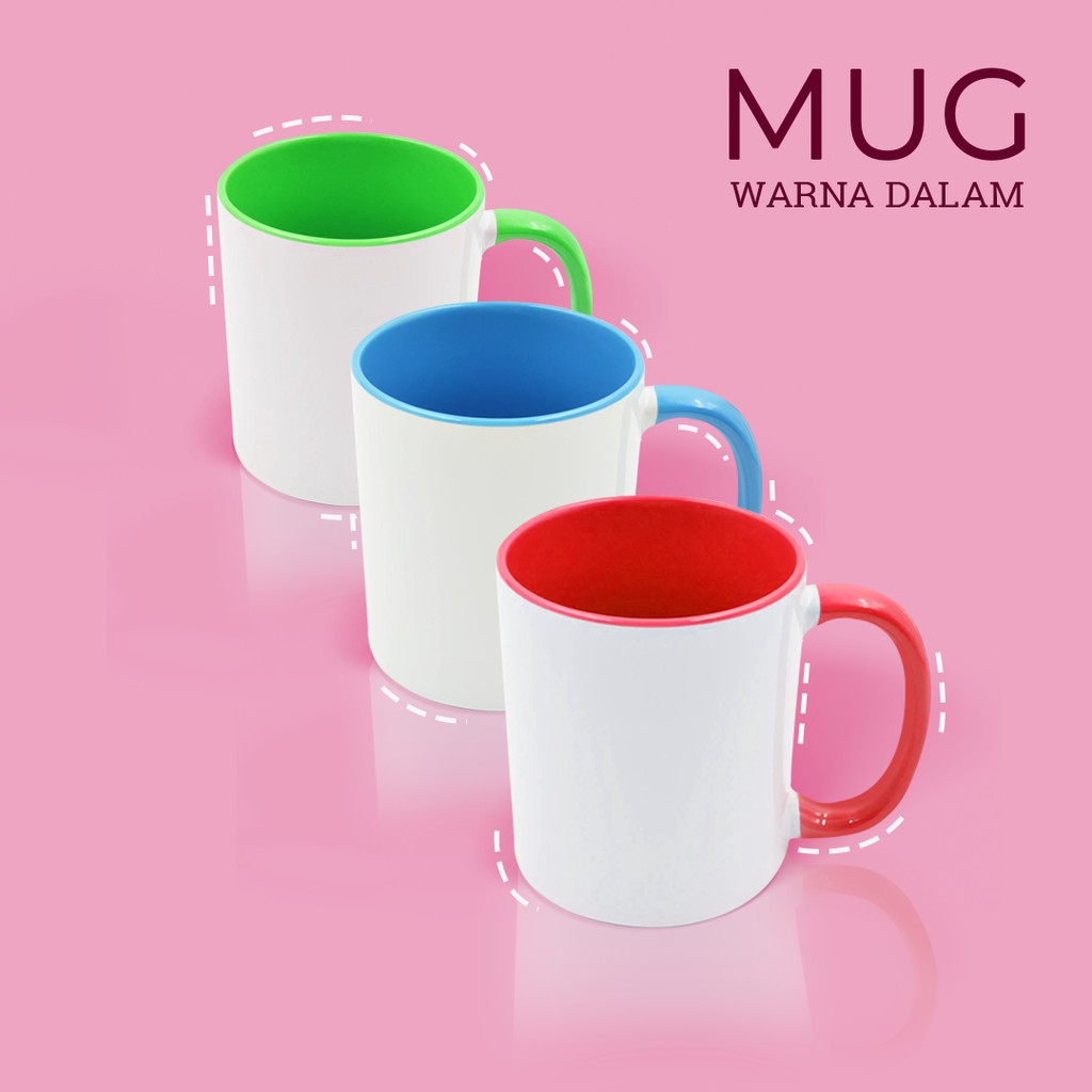 Mug Coating Warna Dalam Siap Cetak - Mug Two Tone
