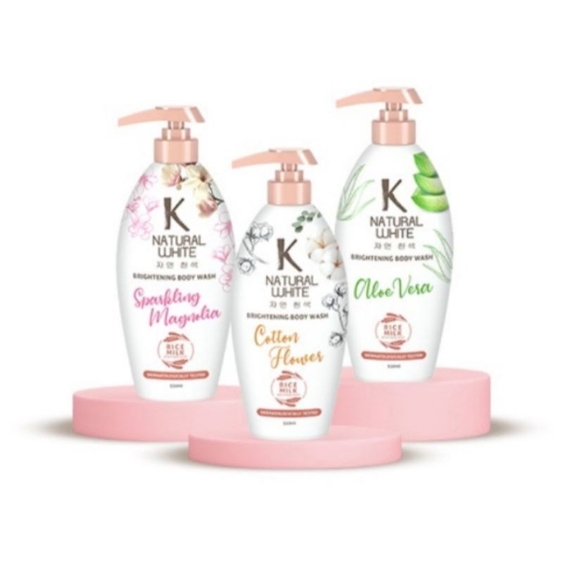 K NATURAL WHITE Body Wash All Varian Pouch 450ml &amp; Pump 500ml