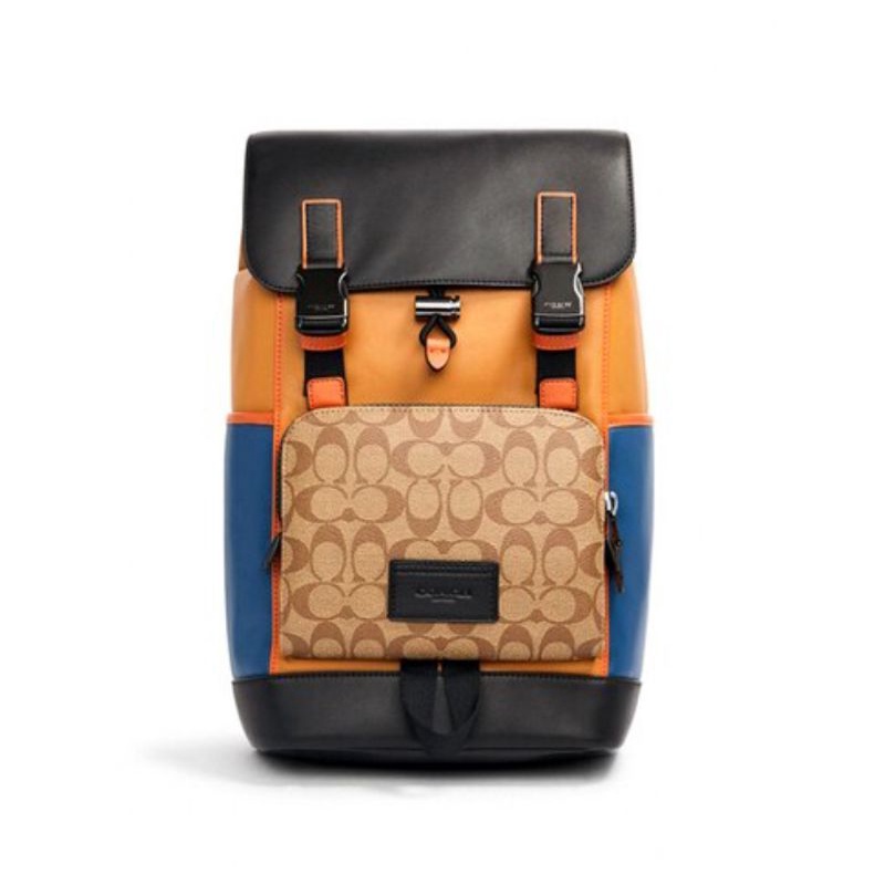 Coach Track Backpack In Color block in Signature Canvas Coach (C2722)