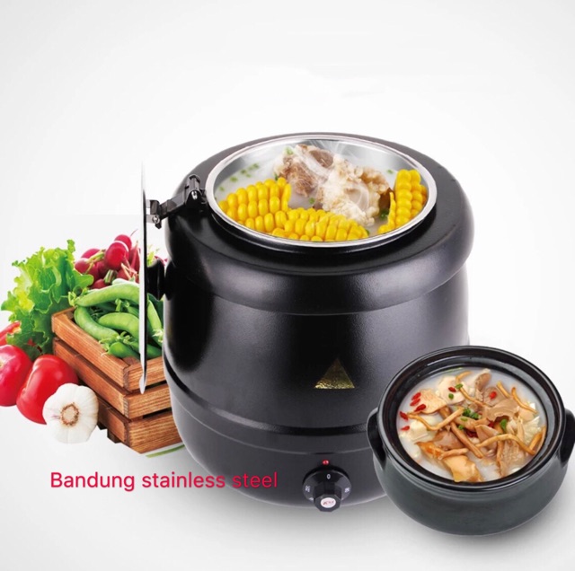 Electric Soup warmer stainless steel 10 liter 10L penghangat kuah sup elektrik