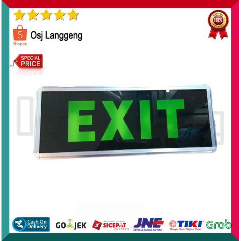 BISA COD | Safety Sign EXIT / Lampu Petunjuk Darurat Emergency EXIT Lamp LED 2 Sisi M1 Murah